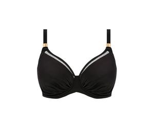 Women's underwired pleated swimsuit top Fantasie East Hampton Noir 100D