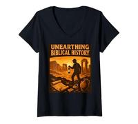 Women's Unearthing Biblical History Biblical Archaeology Ancient V-Neck T-Shirt
