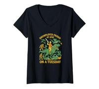 Womens Unemployed Friend at 2PM - Fantasy Chaos Tuesday Adventure V-Neck T-Shirt