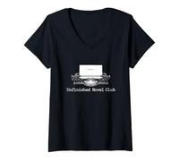 Women's Unfinished Novel Club - Poetcore Literary Author Bookish V-Neck T-Shirt