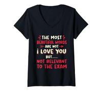 Women's Uni Humour Study Exam Exam Student Life V-Neck T-Shirt
