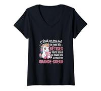 Womens Unicorn Announcement Pregnancy Child Future Big Sister Nonsense V-Neck T-Shirt