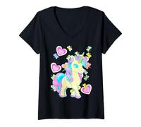 Womens Unicorn Children's Girls Child Teen Unicorns Retro 80s V-Neck T-Shirt