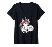 Womens Unicorn Portarit - Love is Limitless - comis Style 1 V-Neck T-Shirt