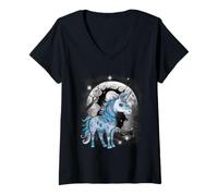 Womens Unicorn Unicorn Horse Girl Fairy Tale Figure Women Girls V-Neck T-Shirt