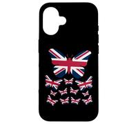 Womens Union Jack Butterfly Kids British Flag Case for iPhone 16