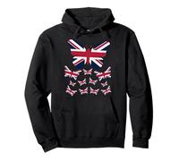 Womens Union Jack Butterfly Kids British Flag Pullover Hoodie