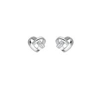 Women's unique heart-shaped hollow earrings with broken diamonds - a delicate and beautiful luxury jewelry gift for women (silver)