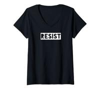 Womens Unique Protest - Resist T-Shirt V-Neck T-Shirt