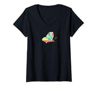 Womens Unique Sweet Pea Butterfly Collage Art Bug Insect Lovers V-Neck T-Shirt