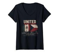 Women's United Beyond Borders Mexico Czech Republic Two Nations V-Neck T-Shirt
