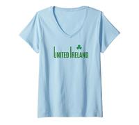 Womens United Ireland: One Island, One Future, 32 Counties V-Neck T-Shirt