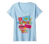 Womens Unity Day Orange Kindness Goes A Long Way Anti Bullying Kids V-Neck T-Shirt