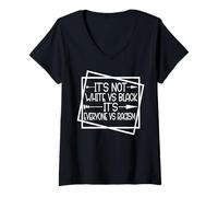 Womens Unity Over Division It's Not White vs Black It's Everyone vs V-Neck T-Shirt