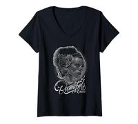 Womens Universal Monsters Bride Of Frankenstein I am Beautiful V-Neck T-Shirt