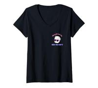Womens Universal Monsters Cute Anime Invisible Man Front & Back V-Neck T-Shirt