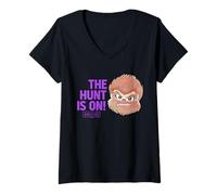 Womens Universal Monsters Cute Anime Wolf Man The Hunt is On! V-Neck T-Shirt