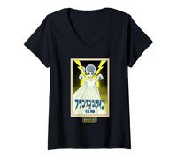 Womens Universal Monsters Retro Anime Bride of Frankenstein V-Neck T-Shirt