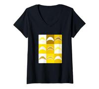 Women's University Varsity-Gold Shark Bite Grid Varsity-Gold V-Neck T-Shirt