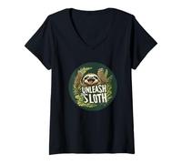 Womens Unleash the inner Sloth Costume for Sloths V-Neck T-Shirt