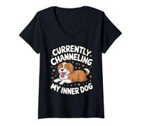 Womens Unleash your inner Dog V-Neck T-Shirt