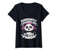 Womens Unleash your inner Panda V-Neck T-Shirt
