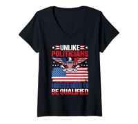 Womens Unlike Politicians Nurses Need to Be Qualified Sarcasm V-Neck T-Shirt