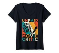 Womens Unpaid Movie Critic Film Cinema Motion Picture Fan V-Neck T-Shirt