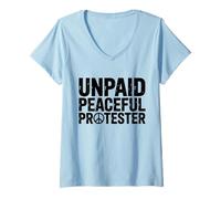Women's Unpaid Peaceful Protester Activist Design V-Neck T-Shirt