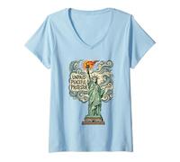 Women's Unpaid Peaceful Protestor Statue of Liberty V-Neck T-Shirt