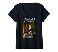 Women's Unsociable and Taciturn Jane Austen Quote Book Classic Lit V-Neck T-Shirt