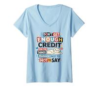 Women's Unspoken Words Sarcastic Cat Humor Quote V-Neck T-Shirt