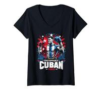 Women's Unstoppable Cuban Force Boxing Pride V-Neck T-Shirt