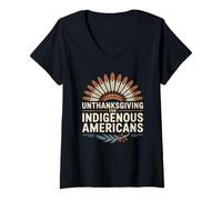 Womens Unthanksgiving for Indigenous Americans V-Neck T-Shirt