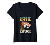 Women's Until The Anal Glands Explode Funny Vet Tech V-Neck T-Shirt