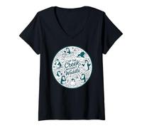 Women's Up The Creek Without A Waddle Funny Penguin Pun V-Neck T-Shirt