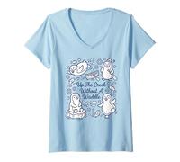 Women's Up The Creek Without A Waddle Funny Penguin Pun V-Neck T-Shirt
