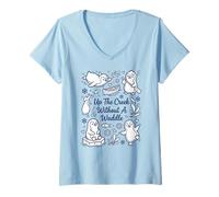 Women's Up The Creek Without A Waddle Funny Penguin Pun V-Neck T-Shirt
