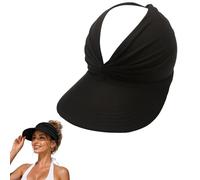 Women's UPF 50+ Sun Visor Ponytail Hat Wide Brim Breathable Foldable Ponytail Cap UV Protection Sunvisor Hat for Summer Beach (#02)