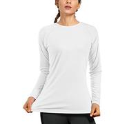 Women's UPF50+ Long Sleeve UV Sun Protection Shirts Quick Dry Rash Guard Swim Outdoor T-Shirt for Fishing Running Workout - white - Small