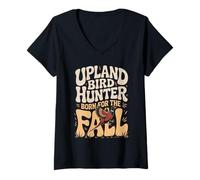 Women's Upland Bird Hunter Born for The Fall Pheasant V-Neck T-Shirt
