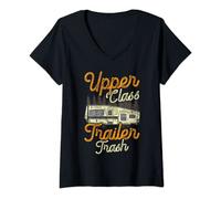 Womens Upper Class Trailer Trash V-Neck T-Shirt