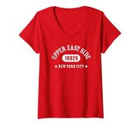 Womens Upper East Side 10029 New York City/NYC Athletic Design V-Neck T-Shirt