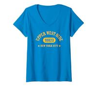 Womens UPPER WEST SIDE 10023 NEW YORK CITY / NYC Athletic Design V-Neck T-Shirt