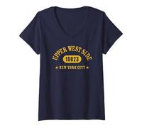 Womens UPPER WEST SIDE 10023 NEW YORK CITY / NYC Athletic W Details V-Neck T-Shirt