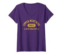 Womens UPPER WEST SIDE 10023 NEW YORK CITY / NYC Athletic W Details V-Neck T-Shirt