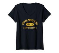 Womens UPPER WEST SIDE 10023 NEW YORK CITY / NYC Athletic W Details V-Neck T-Shirt