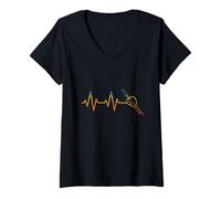 Women's Upright Bass Jazz Instrument Musician Orchestra Contrabass V-Neck T-Shirt