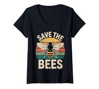 Womens Urban Beekeeper Local Pollinators Save The Bees V-Neck T-Shirt