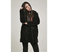 Urban Classics Women's Ladies Oversized Sherpa Coat, Black (Black 00007), Small